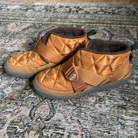 Chaco Quilted Loafers in Mustard and Brown - Picture 2 of 5